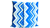 Blue Yellow Zig Zag Pattern Envelope Pillow Cover | SonalCreativeSoul.