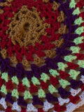 Crochet Mandala Maroon Orange Green Hand Made Home Decor Crochet Rug