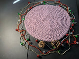 Crochet Mandala Light Pink Hand Made Home Decor Crochet Rug