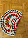 Crochet Mandala White Red Hand Made Home Decor Crochet Rug