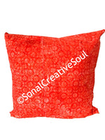 18x18 Christmas Red Batik Envelope Pillow Cover | SonalCreativeSoul.