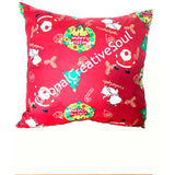 18x18 Red Green Christmas Envelope Pillow Cover | SonalCreativeSoul.