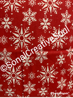 18x18 White Red Winter Snowflakes Holiday Decorative Zipper Pillow Cover | SonalCreativeSoul.
