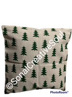 18x18 Green Christmas Trees Zipper Pillow Cover | SonalCreativeSoul.
