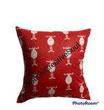 18x18 Red White Reindeer Christmas Envelope Pillow Cover | SonalCreativeSoul.
