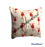 18x18 Red White Reindeer Christmas Envelope Pillow Cover | SonalCreativeSoul.