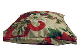 18x18 Red Biege Christmas Floral Envelope Pillow Cover | SonalCreativeSoul.