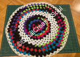 Crochet Mandala Colourful Hand Made Home Decor Crochet Rug