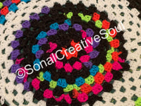 Crochet Mandala Colourful Hand Made Home Decor Crochet Rug