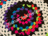 Crochet Mandala Colourful Hand Made Home Decor Crochet Rug