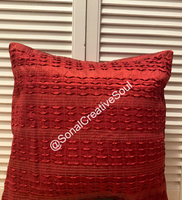 18x18 Red Festival Lines Pillow