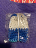 Crochet Handwoven Blue White Smartphone cover with drawstring bag