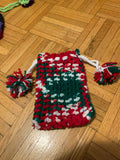 Crochet Handwoven Red White Green Smartphone cover with drawstring bag