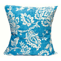 16x16 Blue White Envelope Floral Pillow Cover | SonalCreativeSoul.
