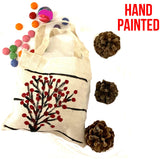 Red Tree Hand Painted Cotton Canvas Tote Bag | SonalCreativeSoul.