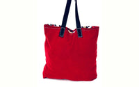 Red White Floral Shopping Tote Bag Handmade In Canada | SonalCreativeSoul.