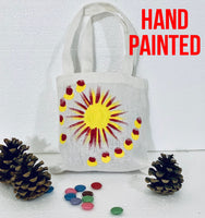 Yellow Sun Hand Painted Cotton Canvas Tote Bag | SonalCreativeSoul.