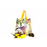 Yellow White Shopping Tote Bag Handmade In Canada | SonalCreativeSoul.
