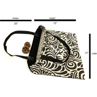 Black White Shopping Bag Handmade In Canada | SonalCreativeSoul.