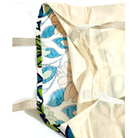 Blue Green Orange Floral Shopping Bag Handmade In Canada | SonalCreativeSoul.