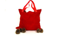 Red White Geometric Shopping Bag Handmade In Canada | SonalCreativeSoul.