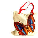 Red Butterfly Shopping Tote Bag Handmade In Canada | SonalCreativeSoul.