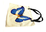 Blue Butterfly Shopping Tote Bag Handmade In Canada | SonalCreativeSoul.