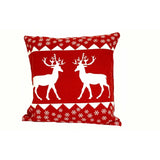 18x18 Holiday Red White Decorative Reindeer Pillow Cover | SonalCreativeSoul.