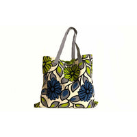 Green Blue Shopping Tote Bag Handmade In Canada | SonalCreativeSoul.