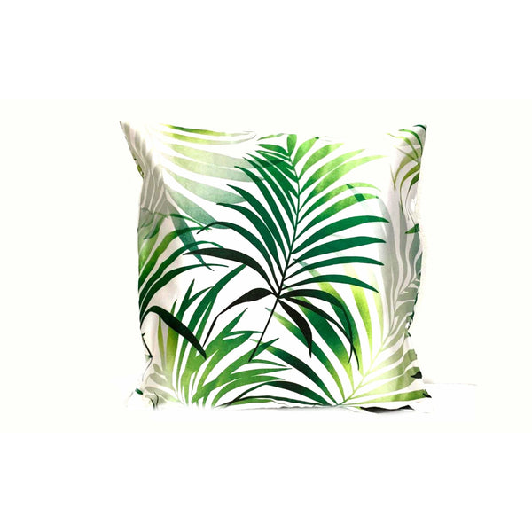 Green Beach Tropical Leaves Zipper Pillow Cover | SonalCreativeSoul.