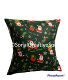 18x18 Red Green Christmas Envelope Pillow Cover | SonalCreativeSoul.