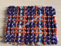 Traditional Orange and Purple Hand Made Rug