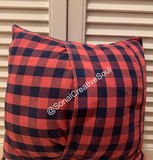 14x14 Red Blue Small Checker Pillow