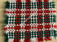 Traditional Red Green Pattern Hand Woven Rug