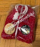 Crochet Handwoven Red Sparkling Smartphone cover with drawstring bag
